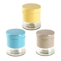 Glass Jar w Coloured Metal Coating 350ml Asstd
