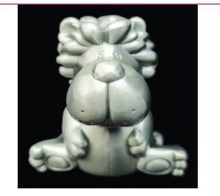 PEWTER MONEY BOX - SILVER LION