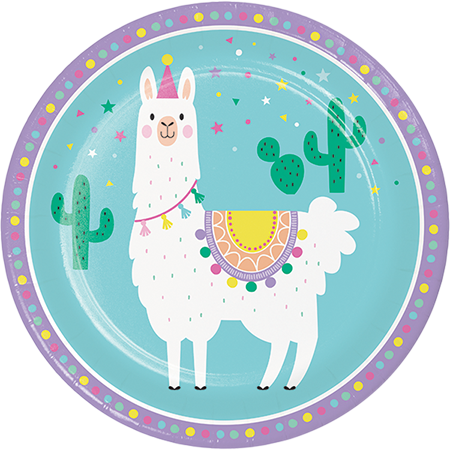 Party Paper Plates 23cm - LLAMA