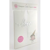 SILVER Cake Topper - LOVE