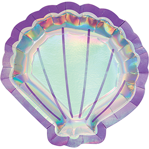 Party Paper Plates 21cm - MERMAID SHELL