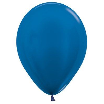 Metallic Blue Latex Balloons - 25 Pack