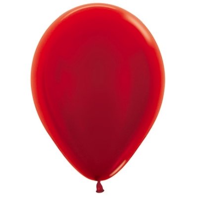 Metallic Red Latex Balloons - 25 Pack