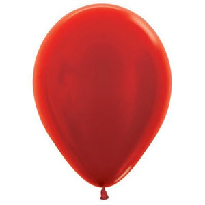 Latex 30cm Balloon - METALLIC RED