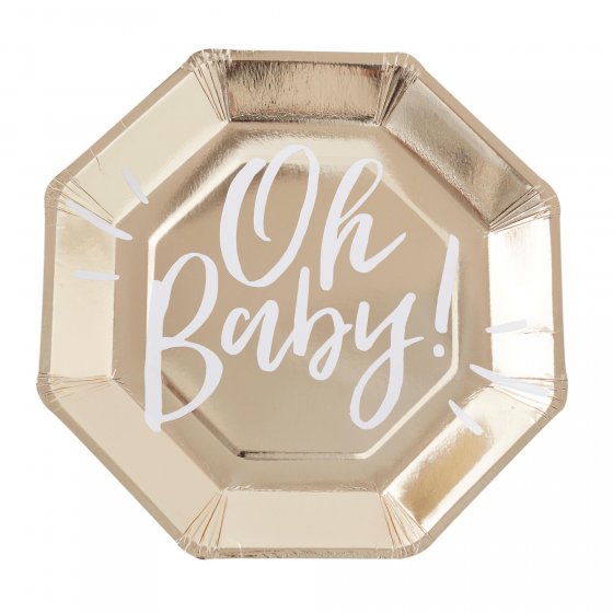 OH BABY (Gold) - PAPER Plate 25cm