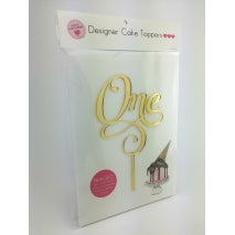 Acrylic Cake Topper - ONE (Gold)