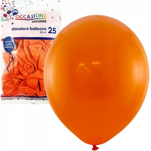 ORANGE Latex Balloons - 25 Pack