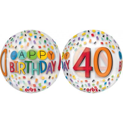 ORBZ Balloon Bubbles - 40TH BIRTHDAY