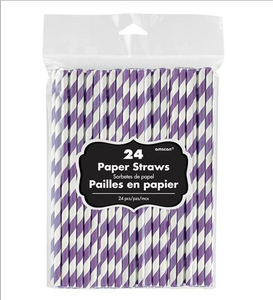 Purple - Chevron Paper Straws