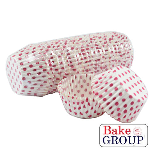 Cupcake Cases - 500 White/Pink Dots