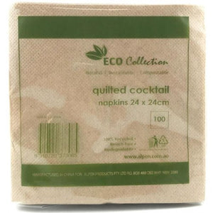 Kraft Quilted Cocktail Napkins