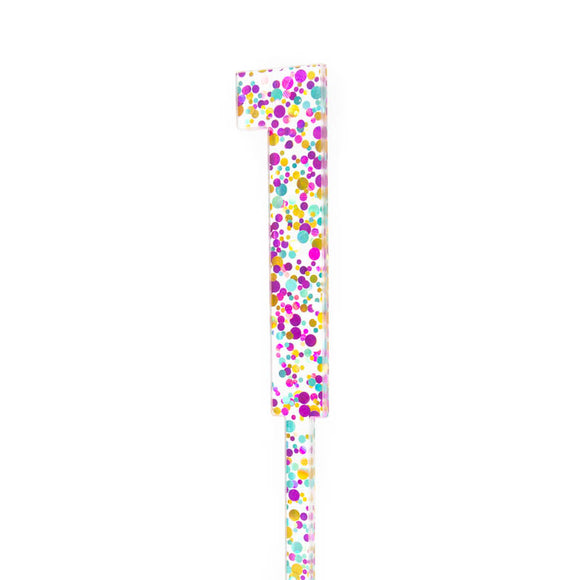 RAINBOW GLITTER TOPPER 0-9