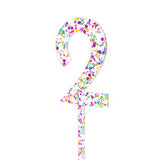 RAINBOW GLITTER TOPPER 0-9