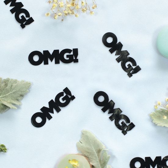 JUMBO Confetti Table Scatters - OMG - BLACK