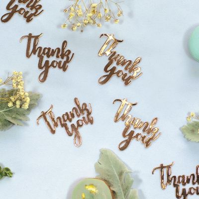 JUMBO Confetti Table Scatters - THANK YOU - ROSE GOLD