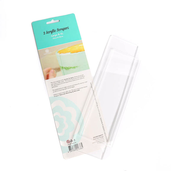 SUGAR CRAFTY Acrylic Scrapers 2 Pack - LARGE & EXTRA LARGE