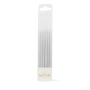 Long Elegant Candles (12cm) - Silver Ombre