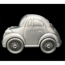 PEWTER MONEY BOX - SILVER CAR