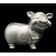 PEWTER MONEY BOX - SILVER PIG