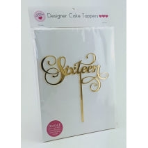 Acrylic Cake Topper - SIXTEEN (GOLD)