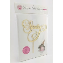 Acrylic Cake Topper - SIXTY (GOLD)