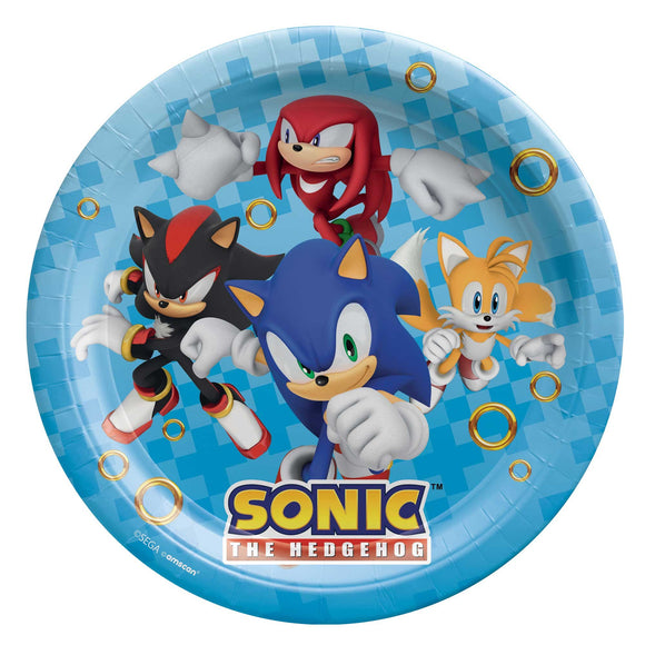 Party Paper Plates 23cm - SONIC THE HEDGEHOG
