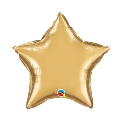 45cm Foil Balloon - STAR - CHROME GOLD
