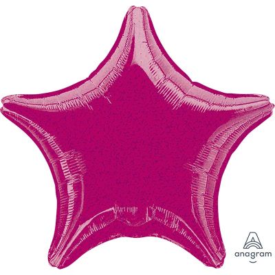 45cm Foil Balloon - STAR - FUCHSIA GLITTER