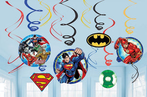 **CLEARANCE** Swirl Decorations - JUSTICE LEAGUE