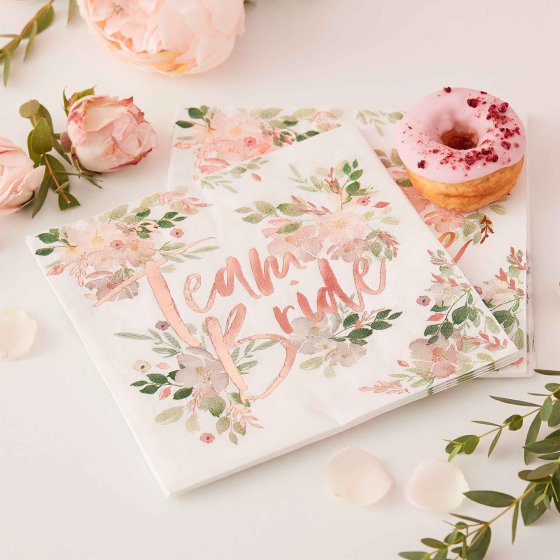 Lunch Napkins - TEAM BRIDE (ROSE GOLD)