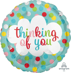 45cm Foil Balloon - THINKING OF YOU (Dots)