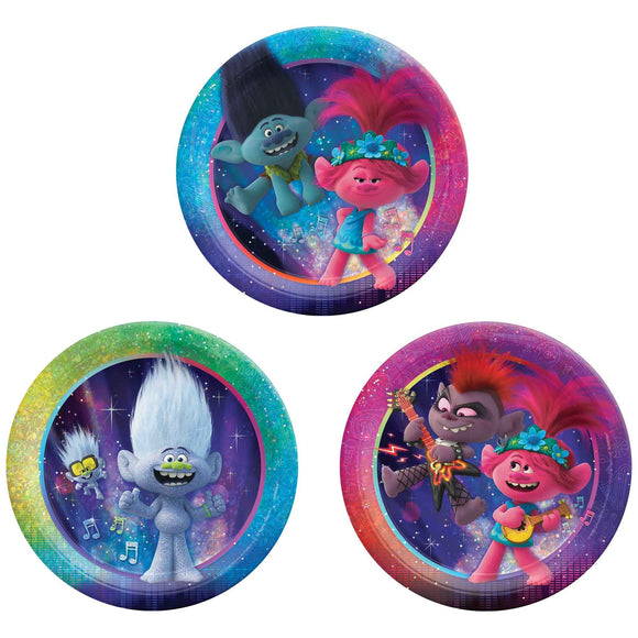 Party Paper PRISMATIC Plates 17cm - TROLLS 2