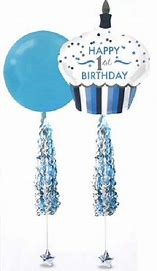 TWIRLZ - Balloon Tails BLUE & WHITE