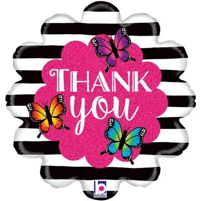 45cm Foil - THANK YOU (Butterflies)