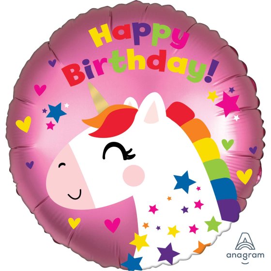 45cm Foil - UNICORN HAPPY BIRTHDAY