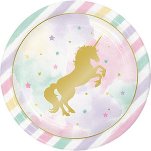 Party Paper Plates 23cm - UNICORN SPARKLE