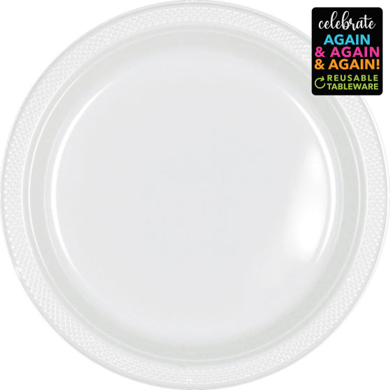 WHITE - Plastic Plate 17cm