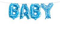 35cm Foil Balloon - Blue with White Stars BABY (Air Filled)