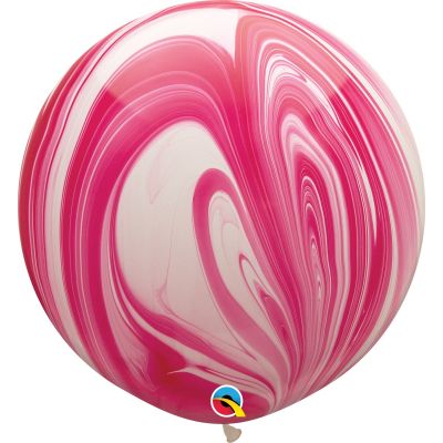 Latex MARBLE 90cm Balloon - PINK & WHITE