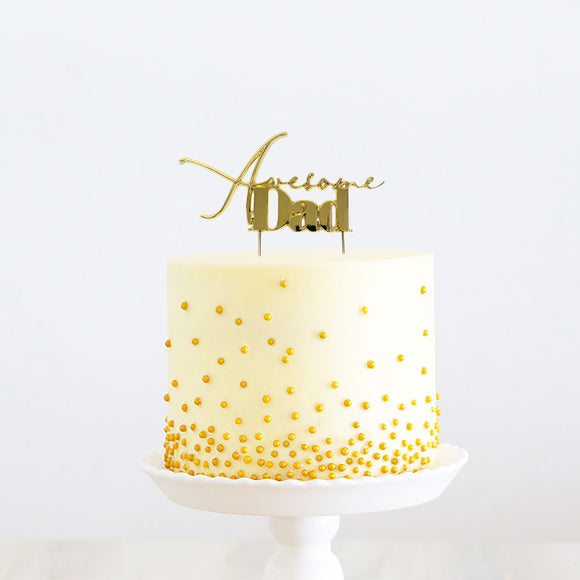 Awesome Dad GOLD Cake Topper