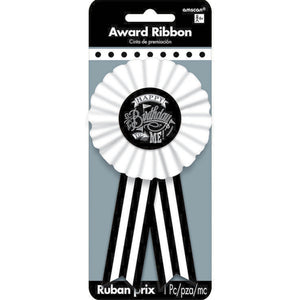 Award Ribbon - BLACK & WHITE HAPPY BIRTHDAY