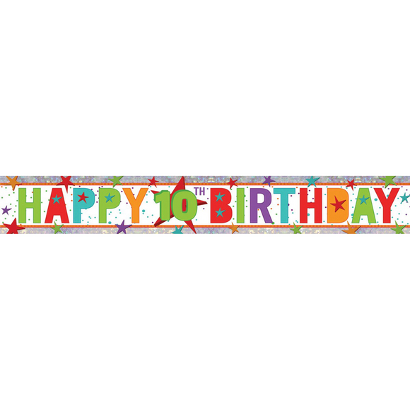 Banner - Happy 10th Birthday (Holographic)