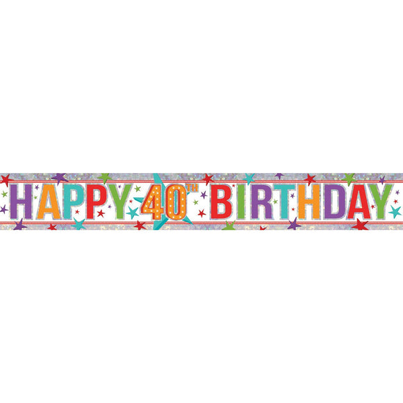 Banner - Happy 40th Birthday (Holographic)