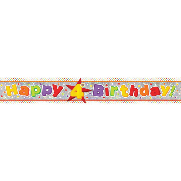 Banner - Happy 4th Birthday (Holographic)