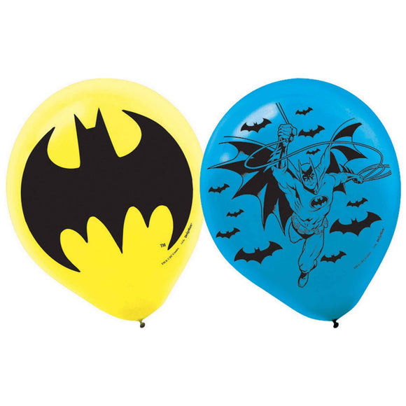 BATMAN Latex Balloons 6Pk