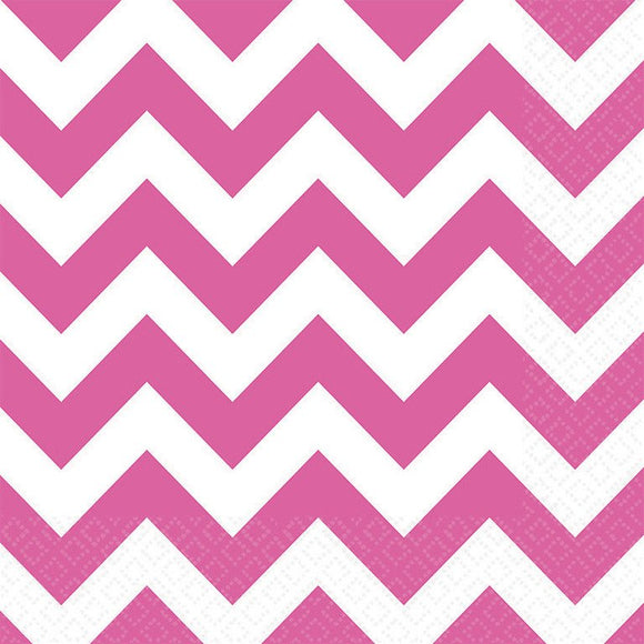 Bright Pink - Chevron Lunch Napkins