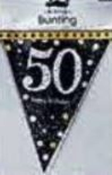 *CLEARANCE* 50th Banner / Bunting GOLD