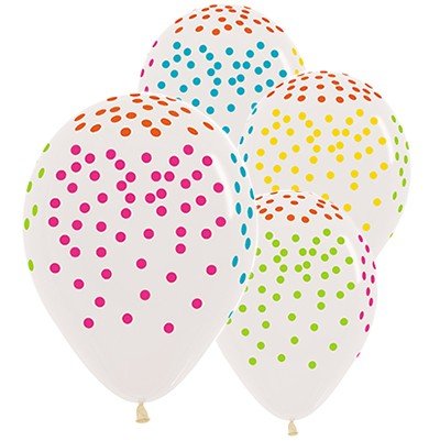 30cm Multicoloured Crystal Neon Dots - 12 Pack