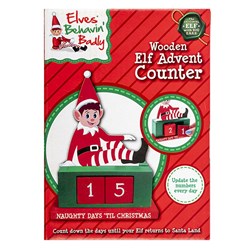 Elf on the Shelf - Wooden Elf Advent Counter