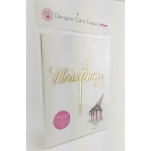 Acrylic Cake Topper - CHRISTENING (Gold)